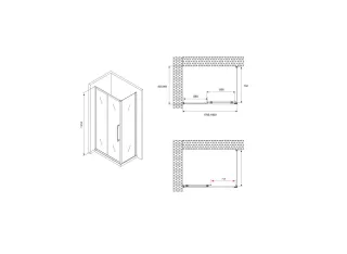 Душевой уголок ABBER Schwarzer Diamant AG30180BH-S85B 180x85 см профиль чёрный стекло прозрачное