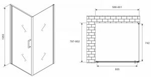 Душевой уголок ABBER Sonnenstrand 60x80см хром AG04060-S80
