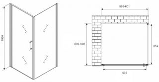 Душевой уголок ABBER Sonnenstrand 60x90см хром AG04060-S90