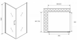 Душевой уголок ABBER Sonnenstrand AG04060M-S70M 60x70см хром