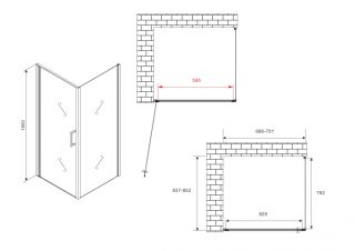 Душевой уголок ABBER Sonnenstrand AG04070-S85 70x85 см профиль хром стекло прозрачное