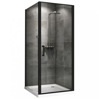 Душевой уголок ABBER Sonnenstrand AG04080B-S85B 80x85 см профиль чёрный стекло прозрачное