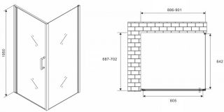 Душевой уголок ABBER Sonnenstrand 90x70см хром AG04090-S70