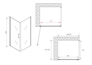 Душевой уголок ABBER Sonnenstrand AG04090-S85 90x85 см профиль хром стекло прозрачное