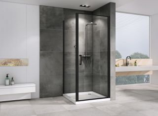 Душевой уголок ABBER Sonnenstrand AG04090B-S85B 90x85 см профиль чёрный стекло прозрачное