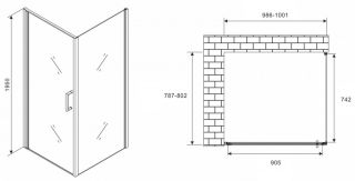 Душевой уголок ABBER Sonnenstrand 100x80см хром AG04100-S80