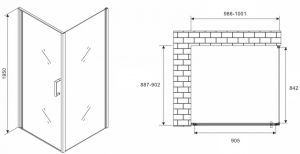Душевой уголок ABBER Sonnenstrand 100x90см хром AG04100-S90