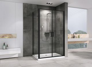 Душевой уголок ABBER Sonnenstrand AG04100BC-S85B 100x85 см профиль чёрный стекло прозрачное