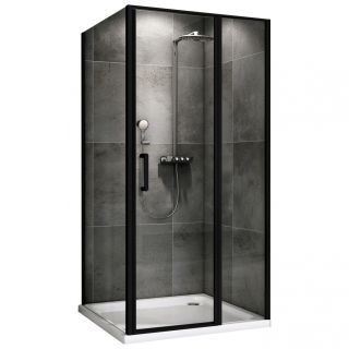 Душевой уголок ABBER Sonnenstrand AG04100BS-S85B 100x85 см профиль чёрный стекло прозрачное