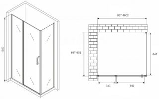 Душевой уголок ABBER Sonnenstrand 100x90см чёрный AG04100BS-S90B
