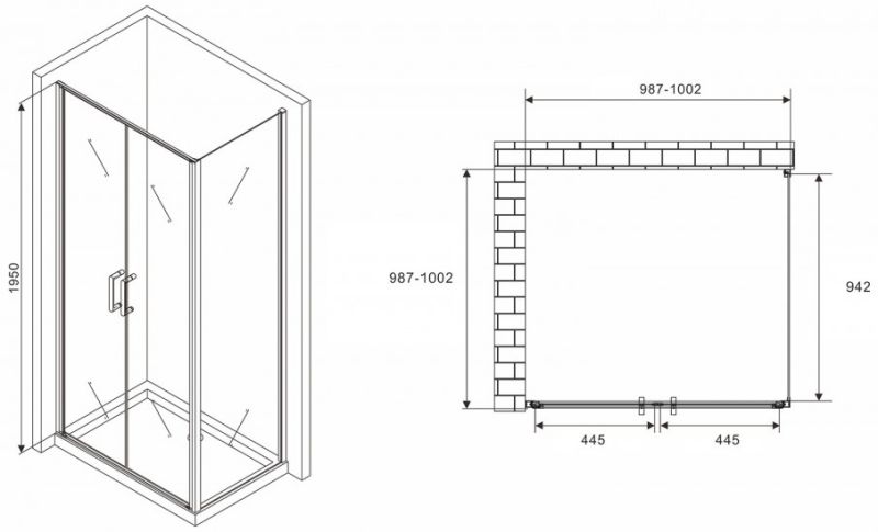 Душевой уголок ABBER Sonnenstrand 100x100см хром AG04100C-S100