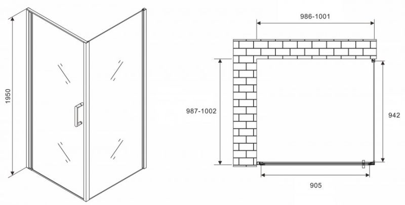 Душевой уголок ABBER Sonnenstrand AG04100M-S100M 100x100см хром