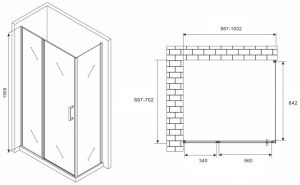 Душевой уголок ABBER Sonnenstrand AG04100MS-S70M 100x70см хром