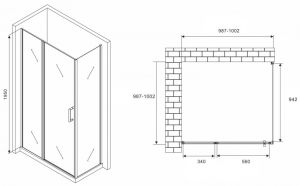 Душевой уголок ABBER Sonnenstrand 100x100см хром AG04100S-S100