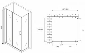 Душевой уголок ABBER Sonnenstrand 100x80см хром AG04100S-S80