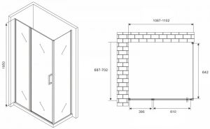 Душевой уголок ABBER Sonnenstrand 110x70см чёрный AG04110BS-S70B