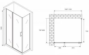 Душевой уголок ABBER Sonnenstrand 110x80см хром AG04110S-S80