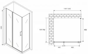 Душевой уголок ABBER Sonnenstrand AG04120BS-S75B 120x75см чёрный