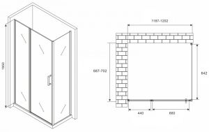 Душевой уголок ABBER Sonnenstrand AG04120MS-S70M 120x70см хром