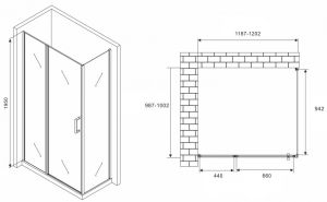 Душевой уголок ABBER Sonnenstrand 120x100см хром AG04120S-S100
