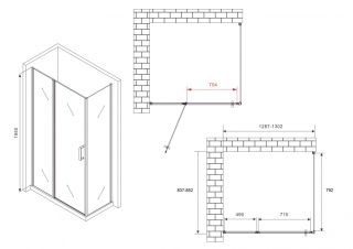 Душевой уголок ABBER Sonnenstrand AG04130S-S85 130x85 см профиль хром стекло прозрачное