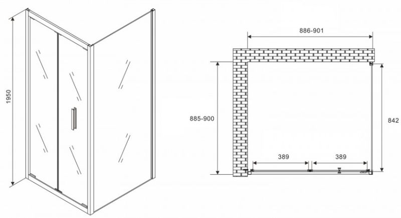 Душевой уголок ABBER Sonnenstrand 90x90см хром AG07090-S90