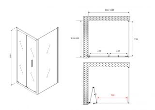 Душевой уголок ABBER Sonnenstrand AG07100-S85 100x85 см профиль хром стекло прозрачное