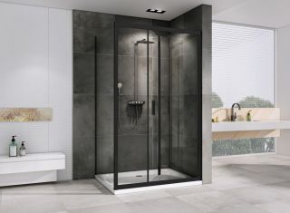 Душевой уголок ABBER Sonnenstrand AG07100B-S70B 100x70 см профиль чёрный стекло прозрачное