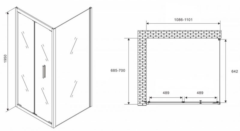 Душевой уголок ABBER Sonnenstrand 110x70см хром AG07110-S70