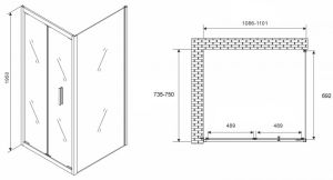 Душевой уголок ABBER Sonnenstrand AG07110-S75 110x75см хром