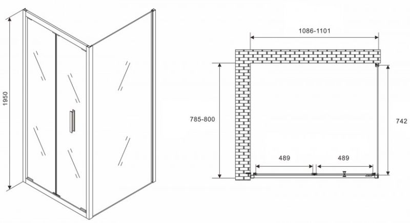 Душевой уголок ABBER Sonnenstrand 110x80см хром AG07110-S80