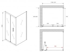 Душевой уголок ABBER Sonnenstrand AG07120B-S85B 120x85см чёрный