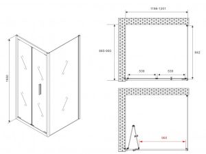 Душевой уголок ABBER Sonnenstrand AG07120B-S9 0B 120x90см чёрный