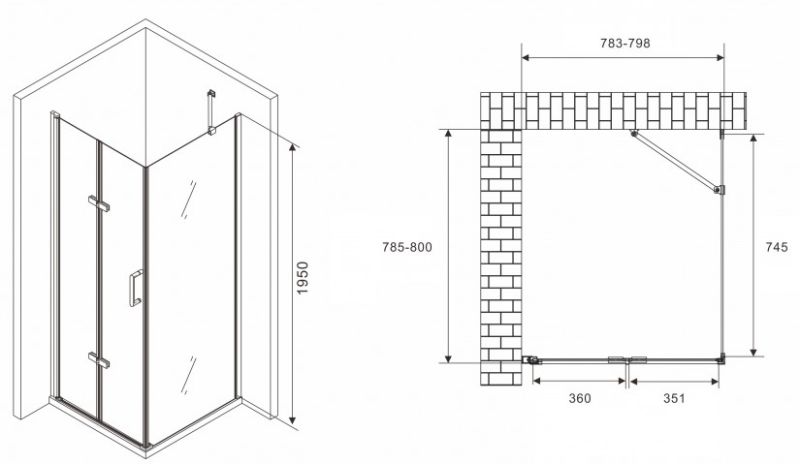 Душевой уголок ABBER Zart AG08080P-S81 80x80см хром Душевой уголок ABBER Zart AG08080P-S81 80x80см хром