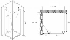 Душевой уголок ABBER Zart 120x100см хром AG08120-S101