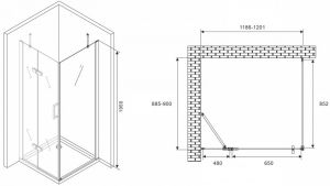 Душевой уголок ABBER Zart 120x90см хром AG08120-S91