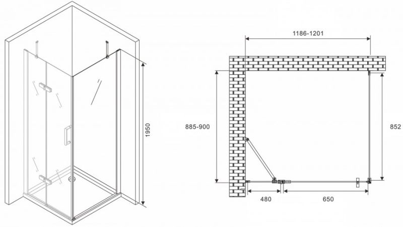 Душевой уголок ABBER Zart 120x90см хром AG08120-S91