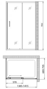 Душевой уголок Gemy Victoria 140x70см S30191BM-A70M