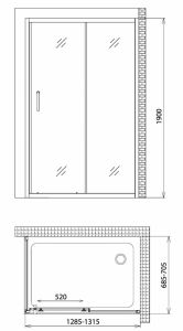 Душевой уголок Gemy Victoria 130x70см S30191EM-A70M