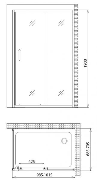 Душевой уголок GEMY VICTORIA S30191H-A70 100x70х190 Душевой уголок GEMY VICTORIA S30191H-A70 100x70х190