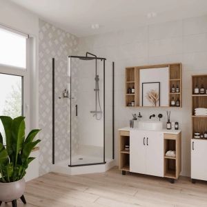 Душевой уголок Niagara NG-6834-08 BLACK 100x100см чёрный/прозрачное