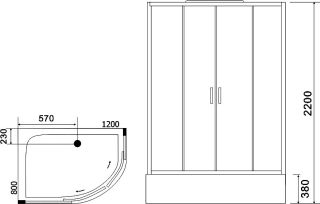Душевая кабина Black & White Galaxy 550712R