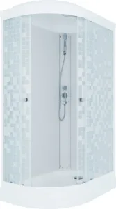Душевая кабина Triton Коралл Щ0000043487 левая 120x80 см профиль белый стекло мозаика
