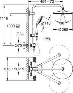Душевая система Grohe  Euphoria System 27615002 хром