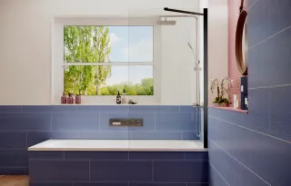 Шторка для ванны Ambassador Bath Screens 16041206 70 см профиль чёрный стекло прозрачное