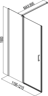 Душевая дверь Aquanet Cinetic AE12-N-120H190U-CT 243621 120 см стекло прозрачное профиль хром