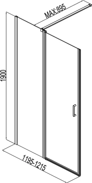 Душевая дверь Aquanet Cinetic AE12-N-120H190U-CT 243621 120 см стекло прозрачное профиль хром