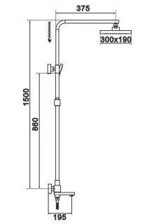 Душевая стойка Rose R1036H чёрный матовый Душевая стойка Rose R1036H чёрный матовый