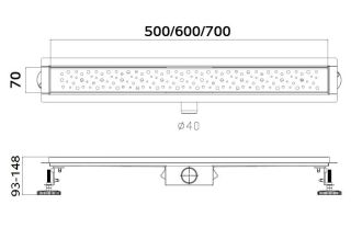 Душевой лоток Haiba HB92500 50см сатин Душевой лоток Haiba HB92500 50см сатин