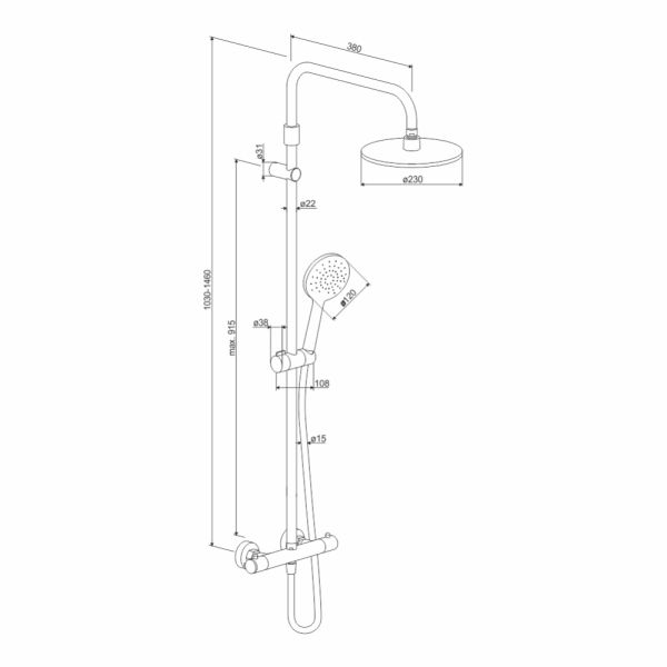 Душевая стойка Damixa Option DX218091000 хром